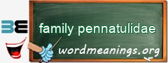 WordMeaning blackboard for family pennatulidae